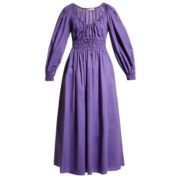 REBECCA TAYLOR Poplin Smocked-Waist Dress - Picture 2 of 5